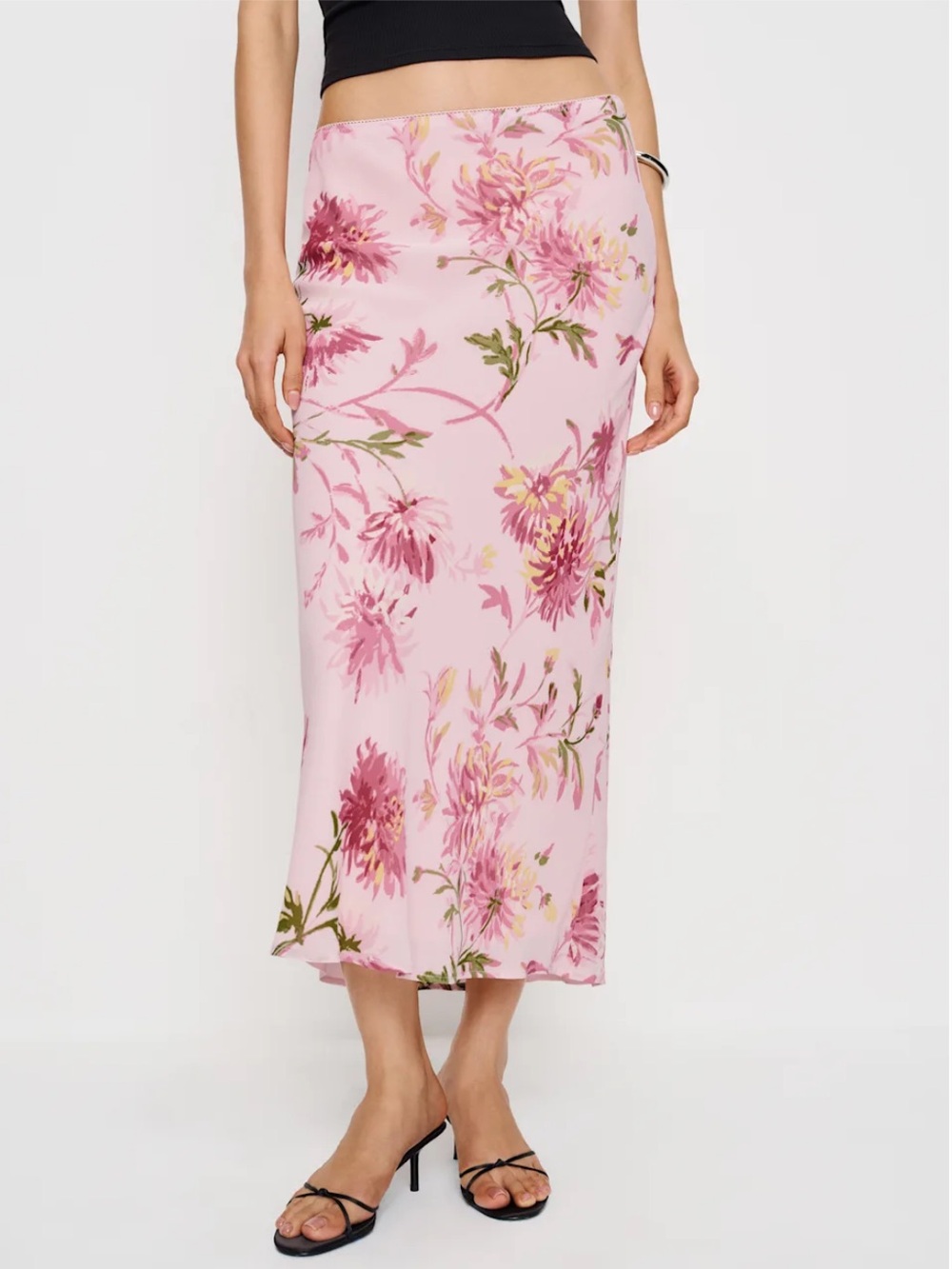 NWT - Reformation Layla Skirt in Chrysanthemum / Pink Floral - Size 2